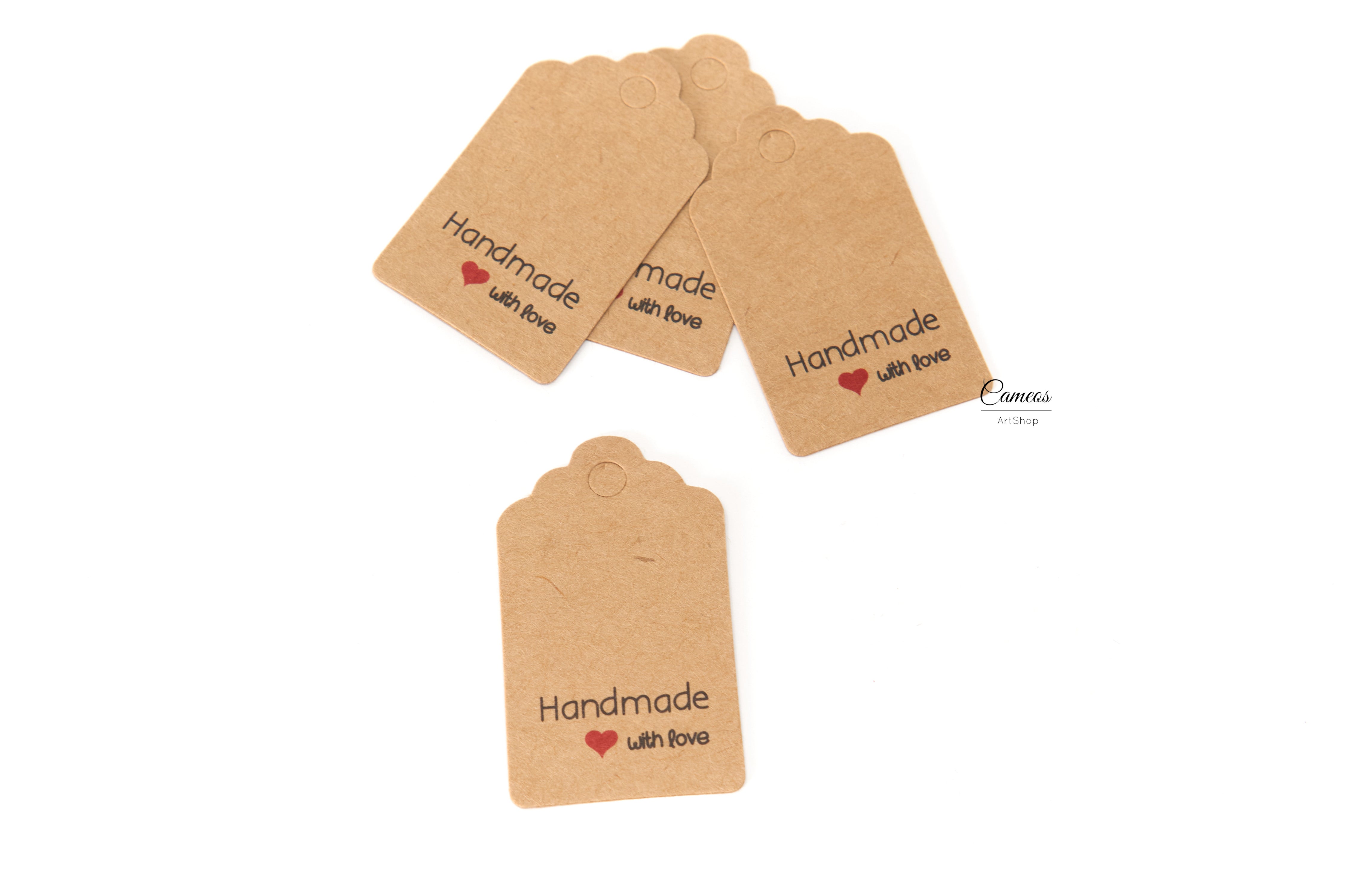 10pcs Handmade with Love Gift Tag, Packaging Tag, Paper Card Tags, Han –  Cameos Art Shop
